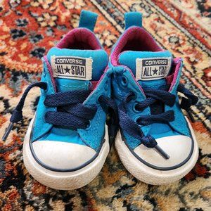 Converse All-Star Baby Shoes Blue/Pink Slip On Size 4
